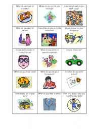English Worksheet: Present Simple speaking cards Set 1