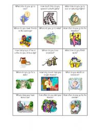 English Worksheet: Present Simple speaking cards Set 2
