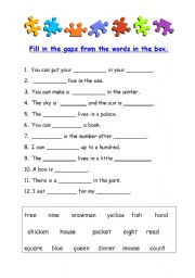 English Worksheet: Grammar Gapfill worksheet