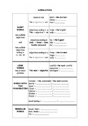 English worksheet: Superlatives