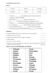 English Worksheet: Vocabulary Worksheet for 