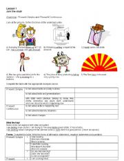 English Worksheet: Present Simple and Continuous