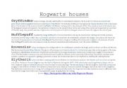 English worksheet: Hogwarts Houses