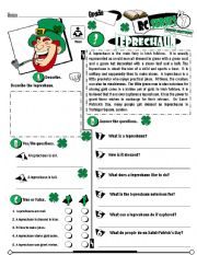 English Worksheet: RC Series_Level 01_Irish Edition_03 Leprechaun (Fully Editable + Key )