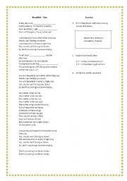 English worksheet: Verb To Be with Glee