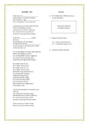 English Worksheet: Verb To Be with Glee