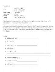 English Worksheet: Vitor Belfort