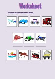 English worksheet: means transport