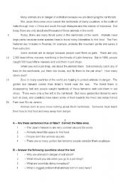 English Worksheet: The Animals