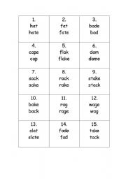 English Worksheet: Short A and long A