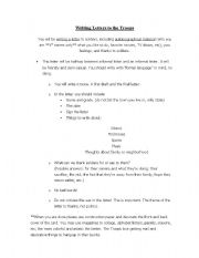 English Worksheet: Writing Letters to the troops