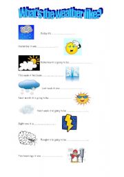 English worksheet: what is the weather like?