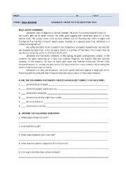 English Worksheet: Daily routine Simple present & Question tags