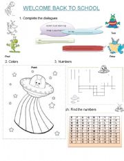 English worksheet: welcomeback