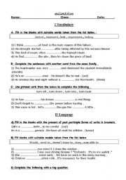 English Worksheet: EXAM