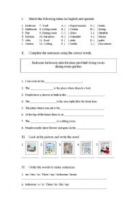 English worksheet: Parts of the house