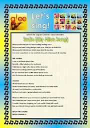 English Worksheet: GLEE SERIES  SONGS FOR CLASS! S01E12  THREE SONGS  FULLY EDITABLE WITH KEY!