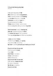 English worksheet: If you are not here-song