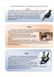 English Worksheet: READING-COMPREHENSION, animals