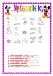 English worksheet: My favourite toy part 2  