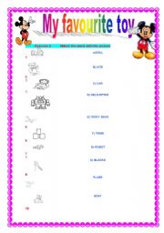 English worksheet: My favourite toys part 3 matching exercise