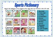 English Worksheet: Sports Pictionary