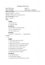 English worksheet: grammar lesson plan 