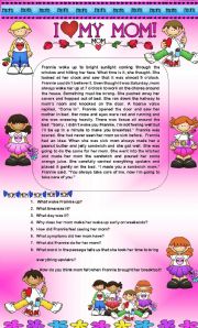 English Worksheet: Comprehension - I love Mom