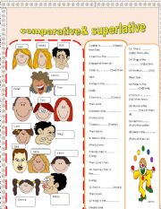 English Worksheet: comparative and superlative