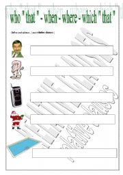 English worksheet: relative clauses