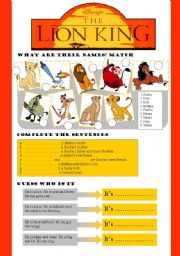 English Worksheet: Lion King