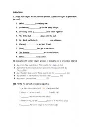 English worksheet: Object and Possesive pronouns