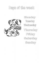 English worksheet: days of the week