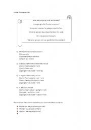 English Worksheet: Future (going to)
