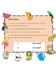 English worksheet: farm and zoo animals