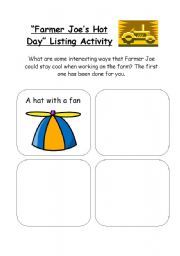 English Worksheet: Farmer Joes Hot Day Activity