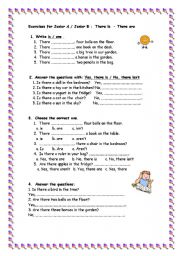 English Worksheet: There is or There are?