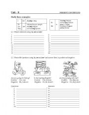 English Worksheet: Present Prograssive / Present Continuous [ two pages] with exercises