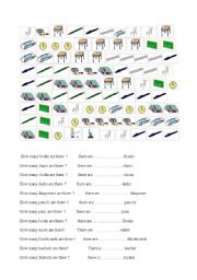 English Worksheet:  how many books are there 