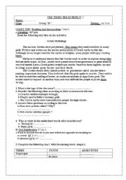 English Worksheet: GREEK METHODOLOGY