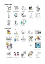 English Worksheet: HOUSEHOLD GADGETS AND HOUSEHOLD CHORES