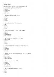 English Worksheet: Tenses quiz