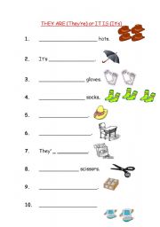 English worksheet: Theyre- Its difference with a colorful activity for young learners