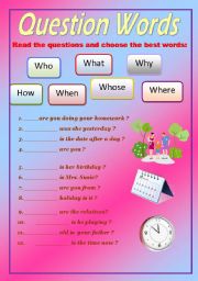 English Worksheet: Question words 