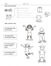 English Worksheet: Clothes