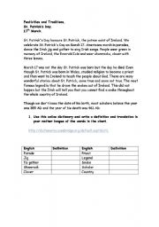 English Worksheet: Saint Patricks Day 