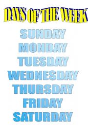 English Worksheet: Sign of the days of the week