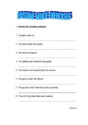 English Worksheet: passive voice exercises