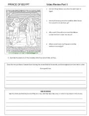 English Worksheet: Prince of Egypt Movie Review Part 2