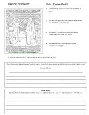 English worksheet: Prince of Egypt Movie Review Part 2